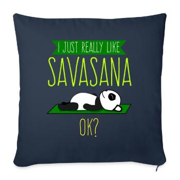 Savasana Panda Panda Bear Yoga - Sofa pillowcase 17,3'' x 17,3'' (45 x 45 cm) - navy - Front
