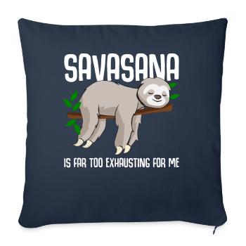 Savasana Sloth Yoga - Sofa pillowcase 17,3'' x 17,3'' (45 x 45 cm) - navy - Front