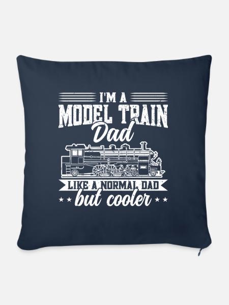 Modelleisenbahn Vater Eisenbahn - Sofakissenbezug 45 x 45 cm - Navy