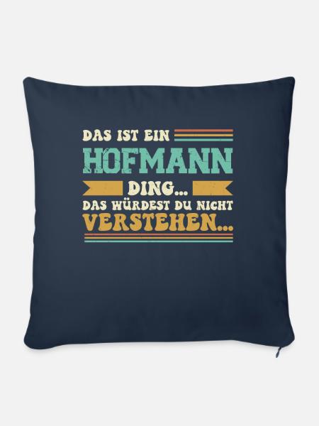 Familienname Hofmann - für Familie Hofmann - Sofakissenbezug 45 x 45 cm - Navy