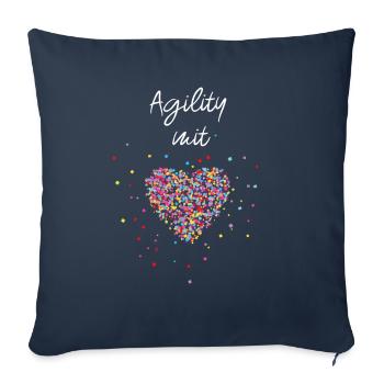 Agility mit Herz Hundeschule Hund Trainerin - Sofakissenbezug 45 x 45 cm - Navy - Vorne