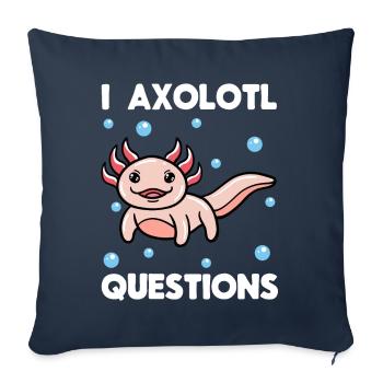 I Axolotl Questions - Housse de coussin décorative 45 x 45 cm - bleu marine - Devant