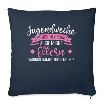 Jugendweihe 2022 Mädchen Junge - Sofakissenbezug 45 x 45 cm - Navy - Vorne