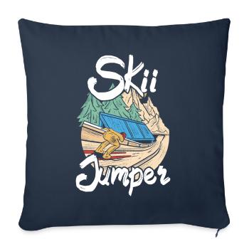 Ski jumping Ski jumping Ski jumping - Sofa pillowcase 17,3'' x 17,3'' (45 x 45 cm) - navy - Front