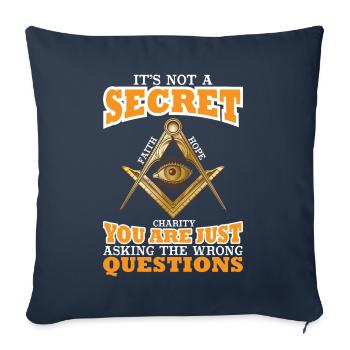 Freemason Illuminati Secret Society Winkelzirkel - Sofa pillowcase 17,3'' x 17,3'' (45 x 45 cm) - navy - Front