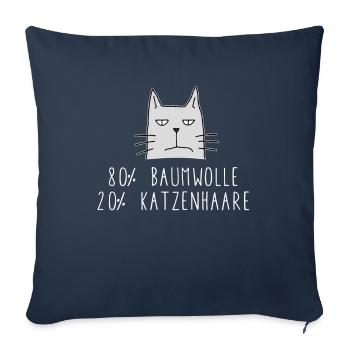 Katzenhaare - Katzen Allergie 80% Baumwolle 20% - Sofakissenbezug 45 x 45 cm - Navy - Vorne
