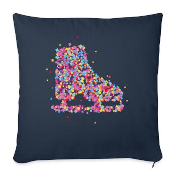 Schlittschuhlaufen Eislaufen - Sofakissenbezug 45 x 45 cm - Navy - Vorne
