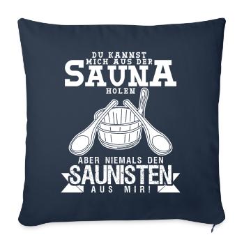 Sauna Saunagänger Wellness Saunieren - Sofakissenbezug 45 x 45 cm - Navy - Vorne