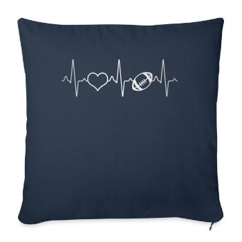 Football Heartbeat - Sofa pillowcase 17,3'' x 17,3'' (45 x 45 cm) - navy - Front