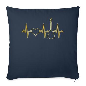 Electric Guitar Heartbeat - Sofa pillowcase 17,3'' x 17,3'' (45 x 45 cm) - navy - Front