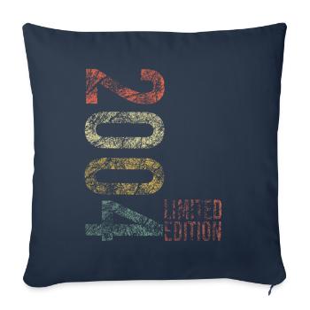 18e anniversaire Jeunes filles 2004 - Housse de coussin décorative 45 x 45 cm - bleu marine - Devant