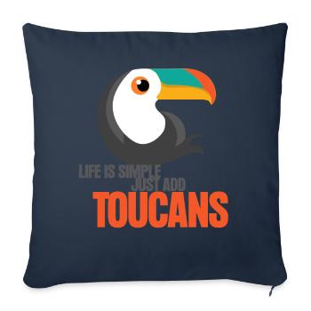 Tukan Toucan's cute toucans - Sofa pillowcase 17,3'' x 17,3'' (45 x 45 cm) - navy - Front