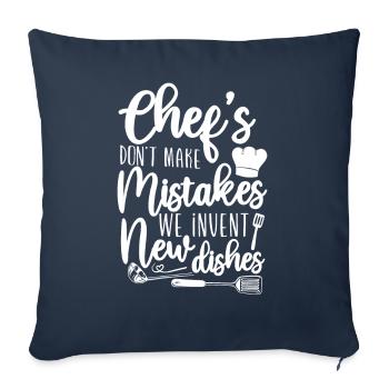 Cuisine Cuisine Cuisine Chef Chefs - Housse de coussin décorative 45 x 45 cm - bleu marine - Devant