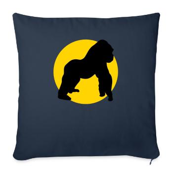 gorilla and moon - Sofa pillowcase 17,3'' x 17,3'' (45 x 45 cm) - navy - Front