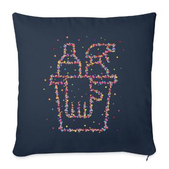 Nettoyeur Seau de nettoyage Femme de ménage - Housse de coussin décorative 45 x 45 cm - bleu marine - Devant