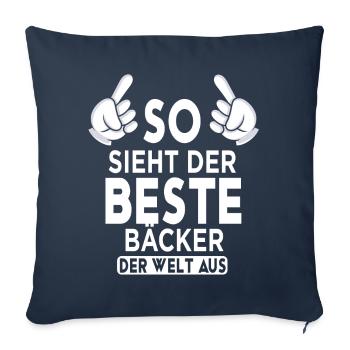 Bäcker Spruch - Sofakissenbezug 45 x 45 cm - Navy - Vorne