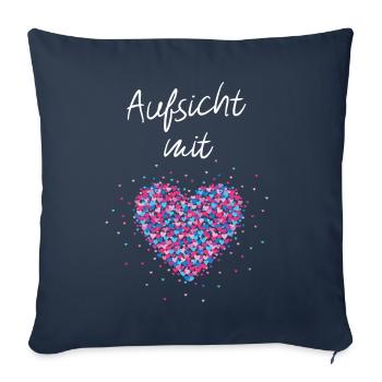 Aufsicht mit Herz Bademeister Freibad - Sofakissenbezug 45 x 45 cm - Navy - Vorne