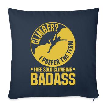 Escalade solo gratuite - Housse de coussin décorative 45 x 45 cm - bleu marine - Devant