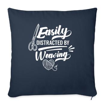 Facilement distrait par le tissage du tissage du tissage - Housse de coussin décorative 45 x 45 cm - bleu marine - Devant