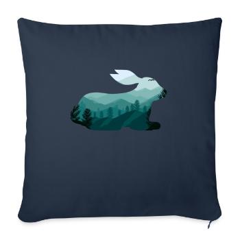 Lièvre - Housse de coussin décorative 45 x 45 cm - bleu marine - Devant