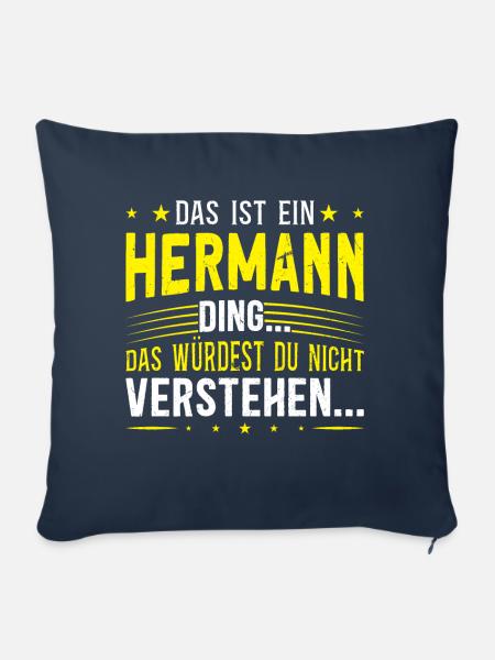 Familienname Hermann - für Familie Hermann - Sofakissenbezug 45 x 45 cm - Navy