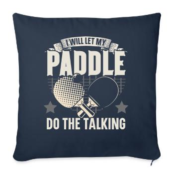 Je laisse parler ma raquette tennis de table - Housse de coussin décorative 45 x 45 cm - bleu marine - Devant