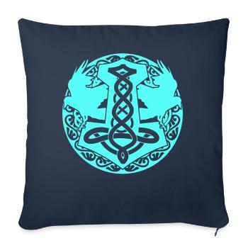 Raben Wikinger Krähen Schmuck Rabe - Sofakissenbezug 45 x 45 cm - Navy - Vorne