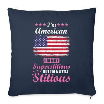American Gift Funny Saying USA - Sofa pillowcase 17,3'' x 17,3'' (45 x 45 cm) - navy - Front