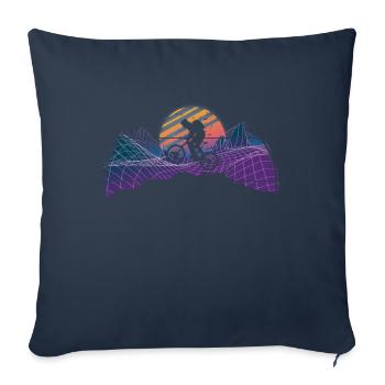Mountain Bike MTB Nature Mountains Retro Vintage - Sofa pillowcase 17,3'' x 17,3'' (45 x 45 cm) - navy - Front