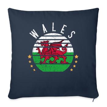 Wales UK Football World Cup Gift - Sofa pillowcase 17,3'' x 17,3'' (45 x 45 cm) - navy - Front