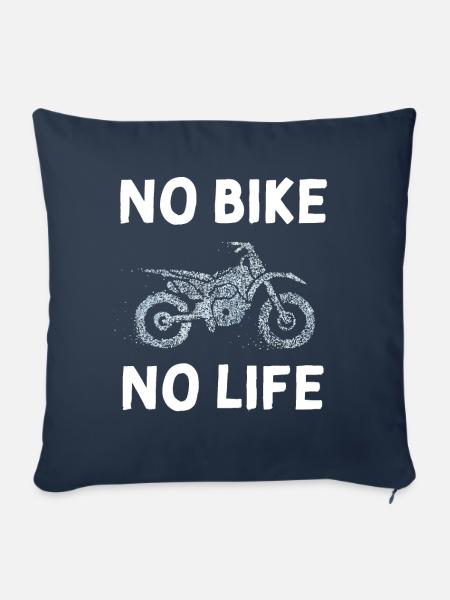 No Bike No Life Motorrad Biker Bikerin - Sofakissenbezug 45 x 45 cm - Navy