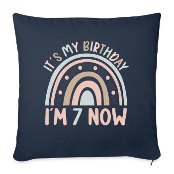 7 years Rainbow Rainbow 7th birthday - Sofa pillowcase 17,3'' x 17,3'' (45 x 45 cm) - navy - Front