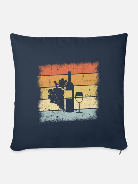 Weinliebhaber Geschenk - Sofakissenbezug 45 x 45 cm - Navy