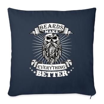Les barbes rendent tout meilleur - Housse de coussin décorative 45 x 45 cm - bleu marine - Devant