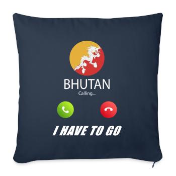 Bhutan calls lusiger flags saying - Sofa pillowcase 17,3'' x 17,3'' (45 x 45 cm) - navy - Front