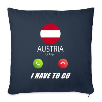 Austria calls to Lusiger flags slogan - Sofa pillowcase 17,3'' x 17,3'' (45 x 45 cm) - navy - Front