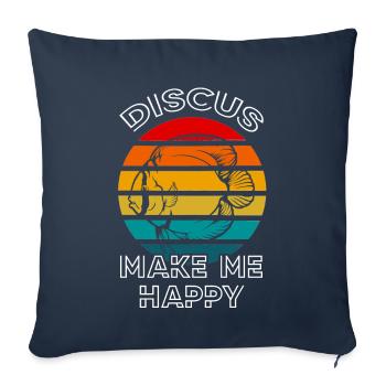 Discus Fish Make Me Happy Retro Sunset Fish Keeper - Sofa pillowcase 17,3'' x 17,3'' (45 x 45 cm) - navy - Front