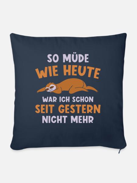 Faultier Geschenk Faultier Sprüche - Sofakissenbezug 45 x 45 cm - Navy
