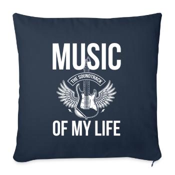 Music Soundtrack Guitar Rocker Guitarist - Sofa pillowcase 17,3'' x 17,3'' (45 x 45 cm) - navy - Front