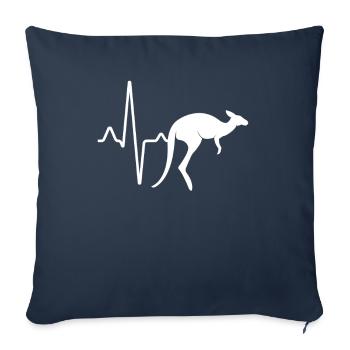 Kangourou Heartbeat - Housse de coussin décorative 45 x 45 cm - bleu marine - Devant