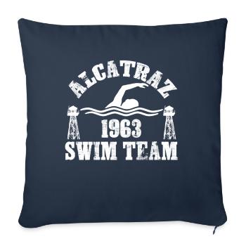 Équipe de natation d’Alcatraz 1963 Californie - Housse de coussin décorative 45 x 45 cm - bleu marine - Devant