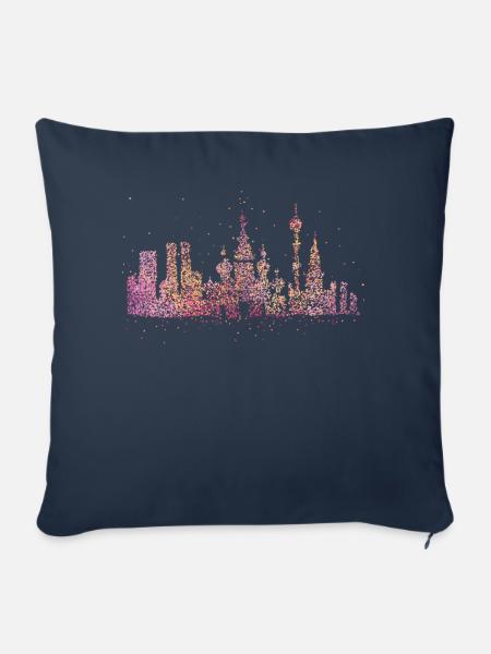 Moskau Skyline Silhouette Städtetrip Russland - Sofakissenbezug 45 x 45 cm - Navy