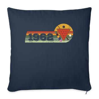 Joueur de snooker snooker né en 1962 Anniversaire - Housse de coussin décorative 45 x 45 cm - bleu marine - Devant