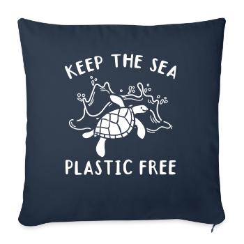 Keep The Sea Plastikfrei I Meeresschildkröte - Sofakissenbezug 45 x 45 cm - Navy - Vorne