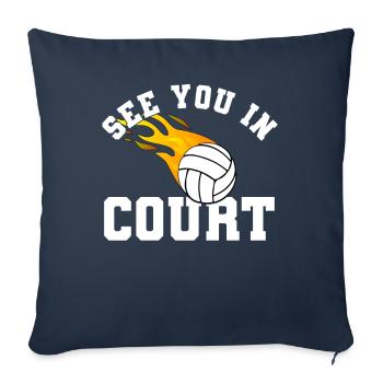 Ball Court Volleyball Flame Volleyball Player - Sofa pillowcase 17,3'' x 17,3'' (45 x 45 cm) - navy - Front