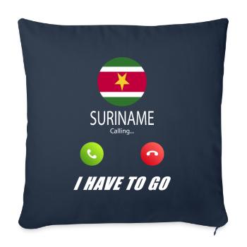 Le Suriname appelle les drapeaux lusiger en disant - Housse de coussin décorative 45 x 45 cm - bleu marine - Devant