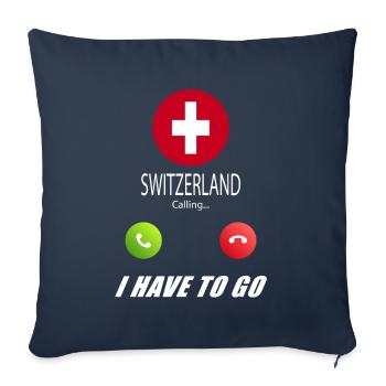 Schweiz ruft an Lusiger Flaggen Spruch - Sofakissenbezug 45 x 45 cm - Navy - Vorne