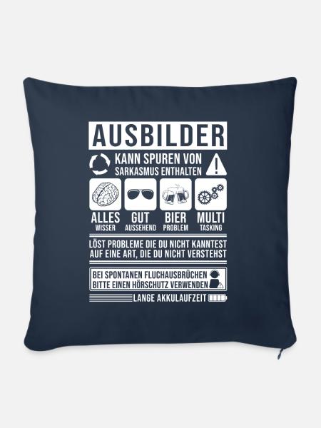Asubilder Spruch lustig - Sofakissenbezug 45 x 45 cm - Navy