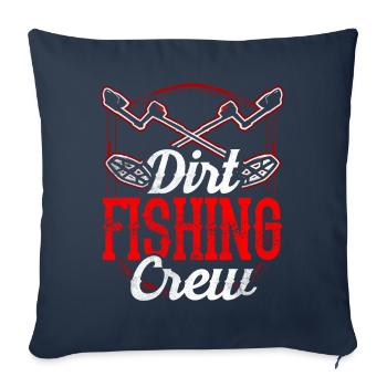 Équipe de pêche à la saleté Détection des métaux - Housse de coussin décorative 45 x 45 cm - bleu marine - Devant