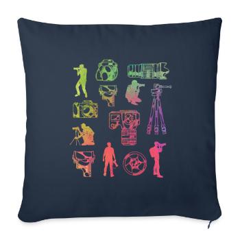 Photography Lover Equipment - Sofa pillowcase 17,3'' x 17,3'' (45 x 45 cm) - navy - Front